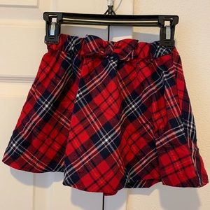 Plaid Skirt with Ribbon